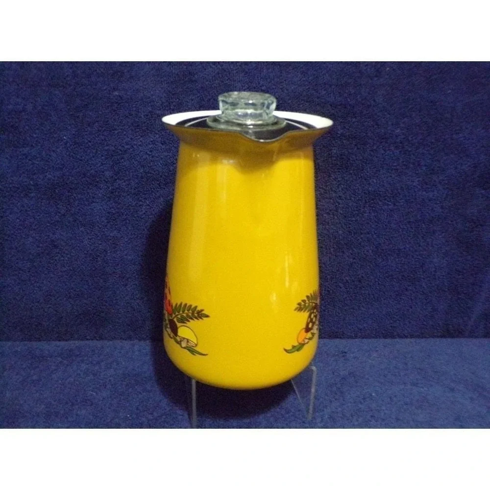 Vintage Sear's Merry Mushroom Gold Enamelware Perculator Coffee Maker Complete